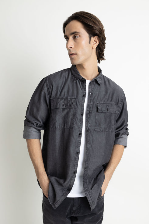 Charcoal Grey Denim Shirt